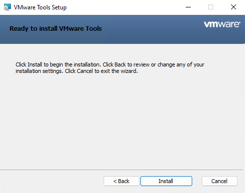 Install VMware tools on Windows