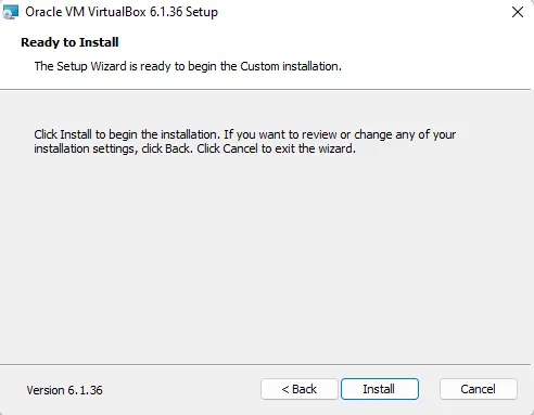 Install VirtualBox