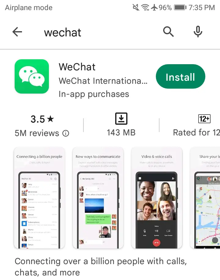 Install WeChat app