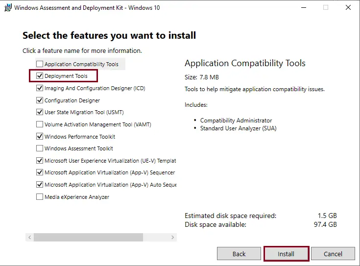 Install Windows Assessment and deployment Kit