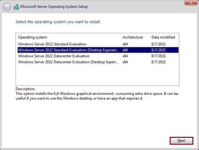 Install Windows Server 2022