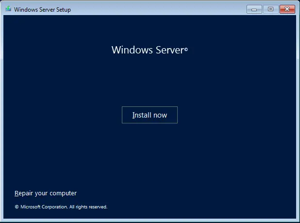 Install Windows Server 2025