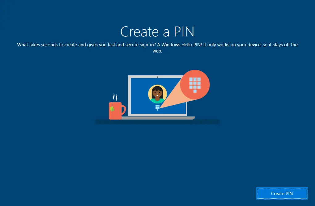 Install Windows create a pin