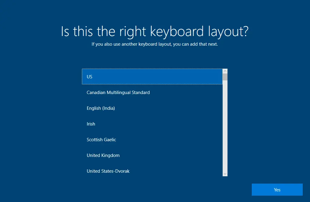 Install Windows keyboard layout