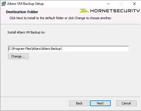 Install altaro vm backup to