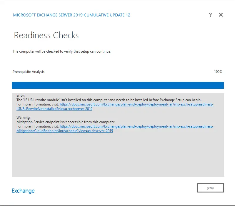 install exchange readiness checks