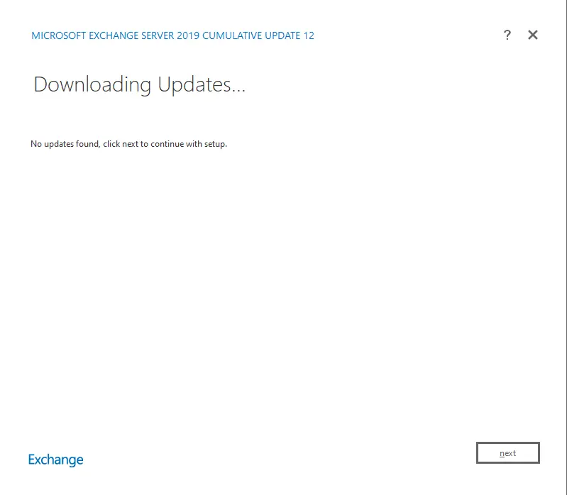 Install exchange server 2019 downloading update