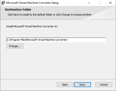 Install mvmc destination folder