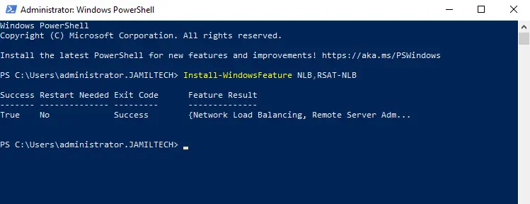 Install network load balancing PowerShell