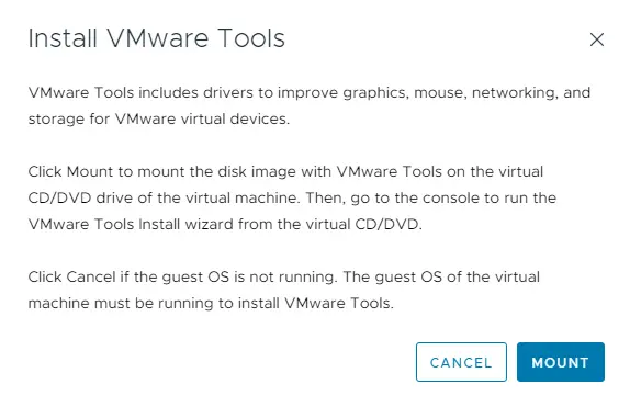Install VMware Tools vSphere
