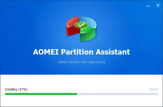 Installing AOMEI partition assistant