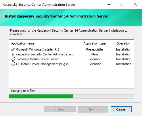 Installing Kaspersky Security Center 14