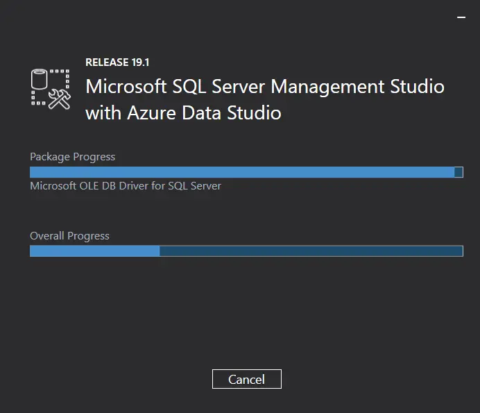 Installing SQL server management studio