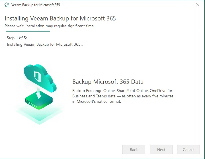 Installing Veeam backup for Microsoft 365