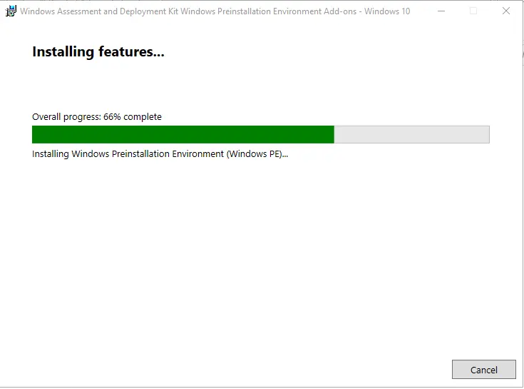 Installing Windows Preinstallation Environment