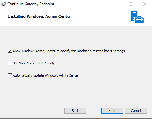 Installing Windows admin center