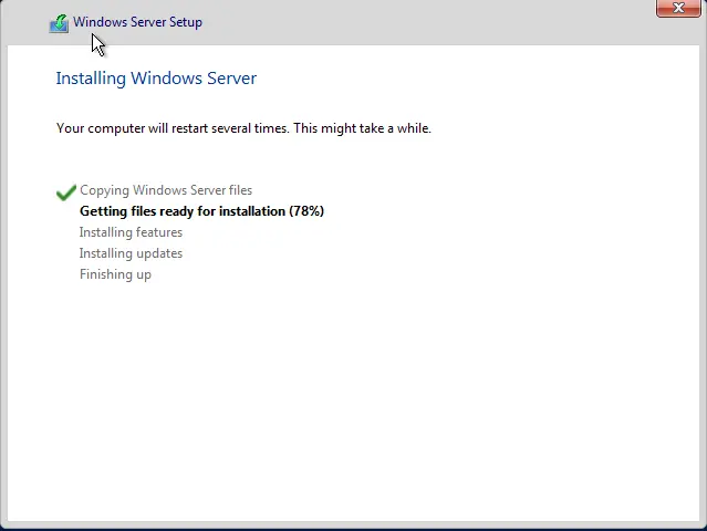 Installing Windows server 2025