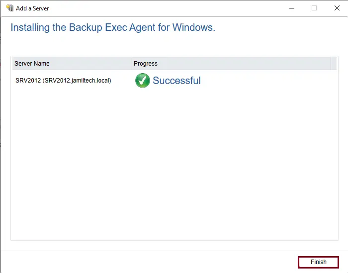 Installing backup exec agent for Windows
