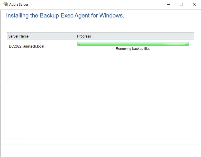 Installing backup exec agent