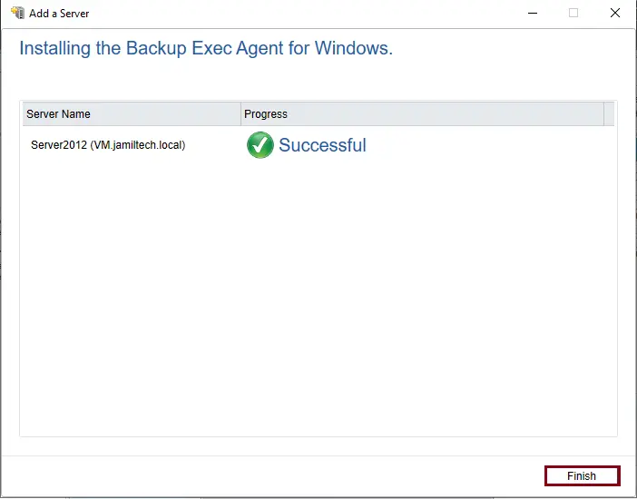 Installing the backup exec agent