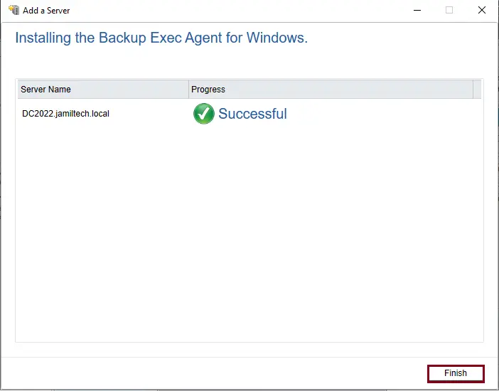 Installing the backup exec agent