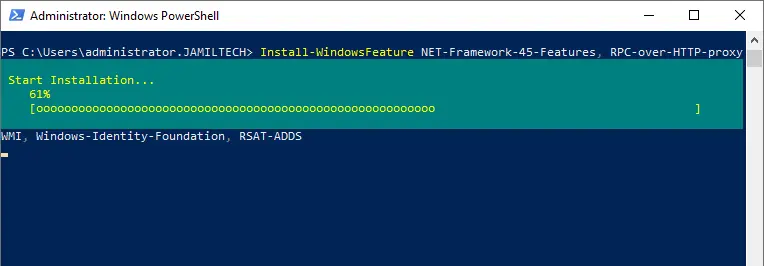 Installing windows features PowerShell