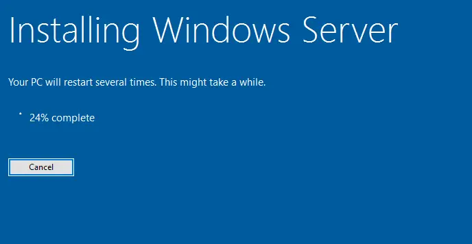 Installing windows server