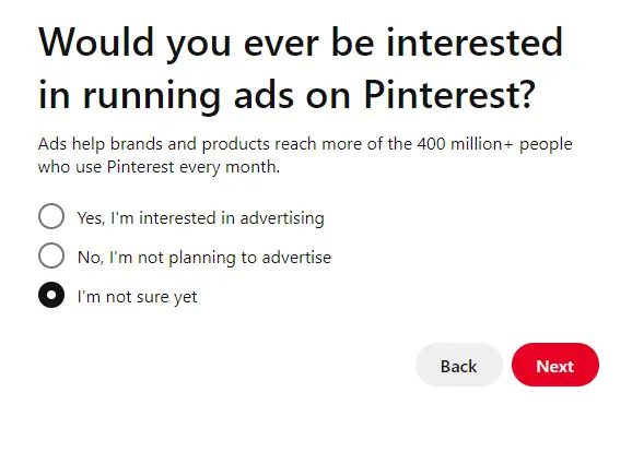 Interested running ads on Pinterest