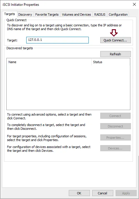 Iscsi initiator properties