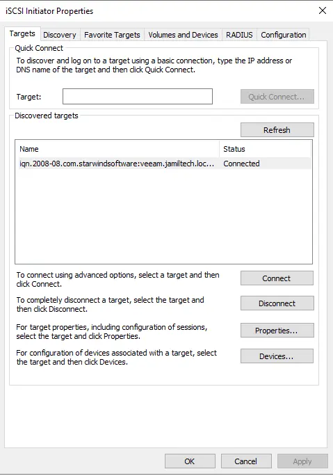 Iscsi initiator properties