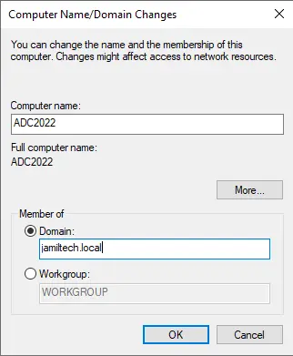 Join windows server to active directory