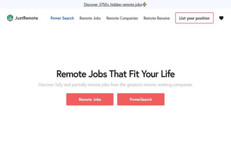JustReamote Remote Work jobs