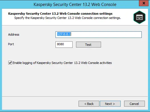 KSC specifying connection settings