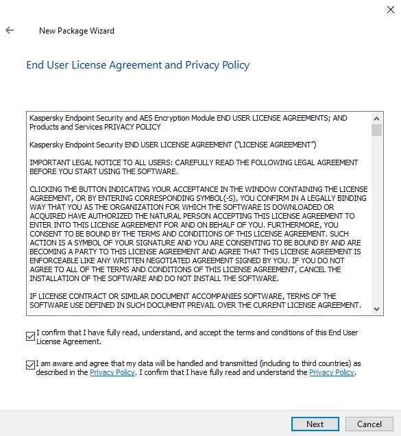 Kaspersky end user license agreement