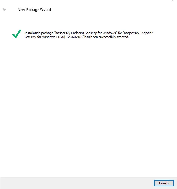 Kaspersky installation package created