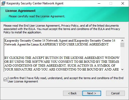 Kaspersky license agreement