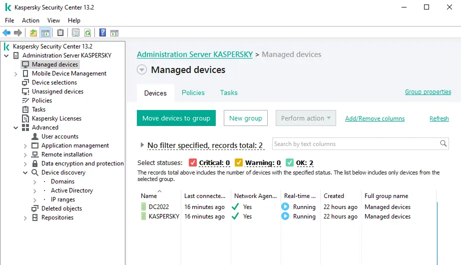 Kaspersky security center 13