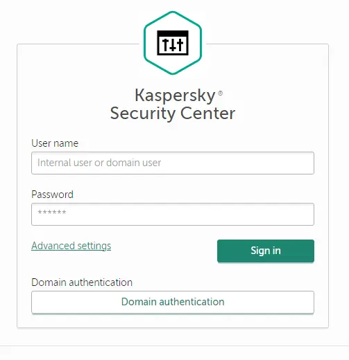 Kaspersky security center sign in
