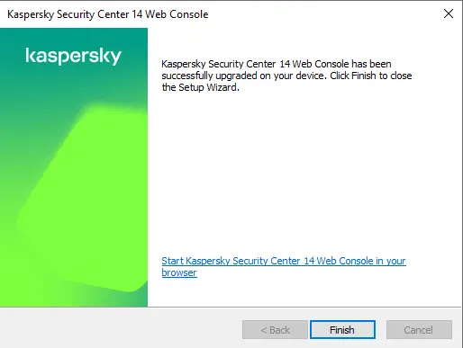 Kaspersky web console upgraded