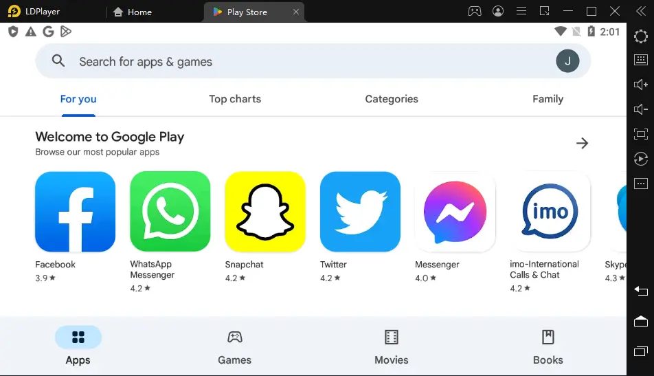 LDPlayer search for apps