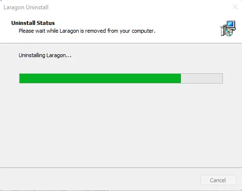 Laragan uninstall status