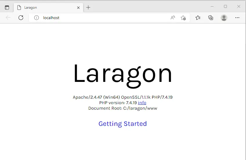 Laragon getting started