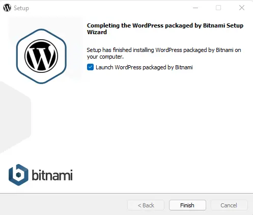 Launch WordPress packaged by Bitnami