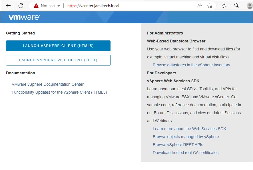 Launch vSphere client