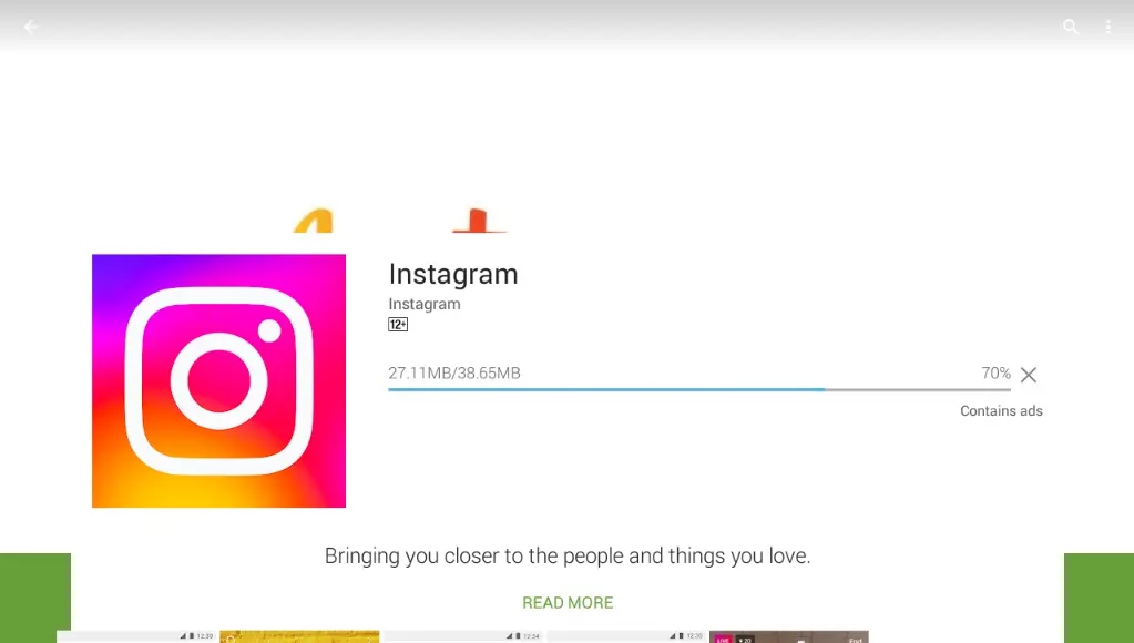 Leapdroid installing Instagram