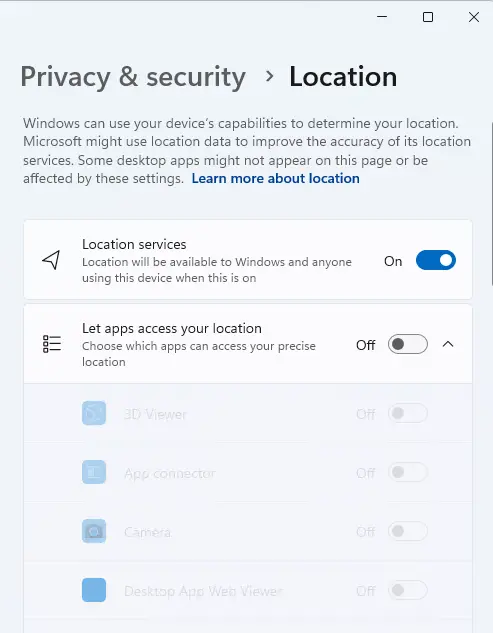 Let apps access your location