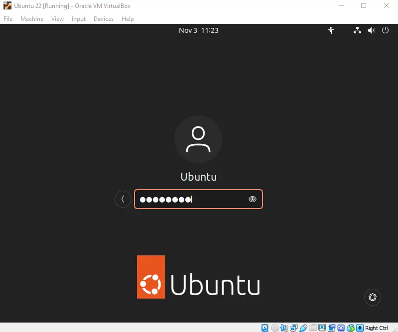 Linux Ubuntu login screen