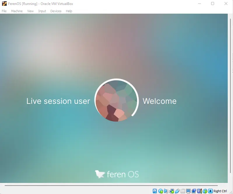 Live session user Feren OS