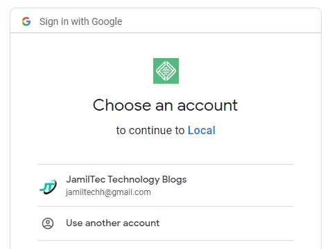 Local by Flywheel sign in with Google