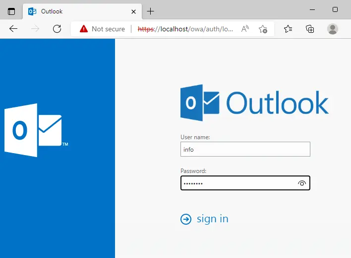 Log in Outlook Web App